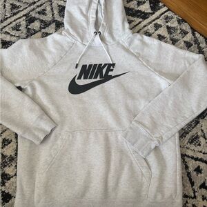 Nike Light Gray Hoodie with Black Logo